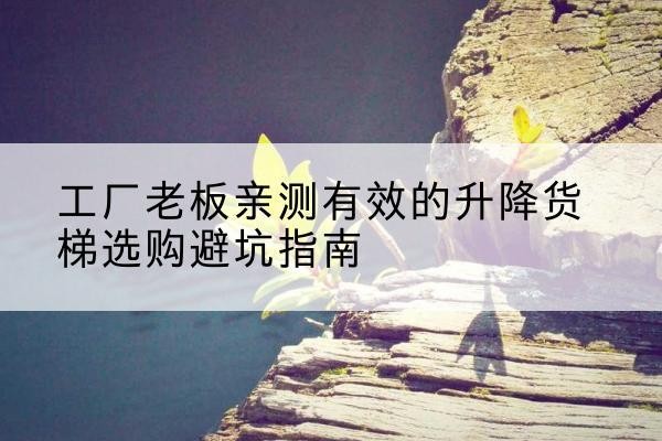麻阳升降货梯怎么选-工厂老板亲测有效的升降货梯选购避坑指南